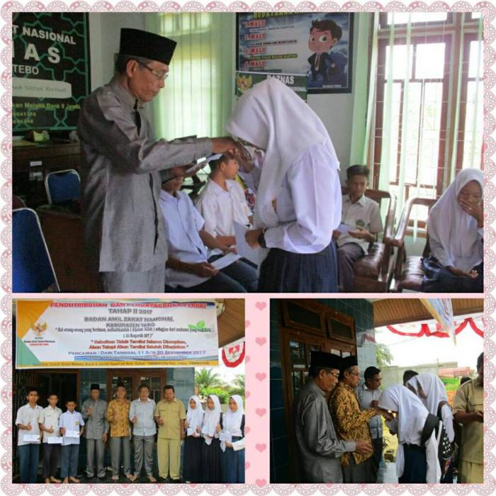 Siswa Prestasi MTsN Punti Kalo Terima Beasiswa Baznas Tebo 