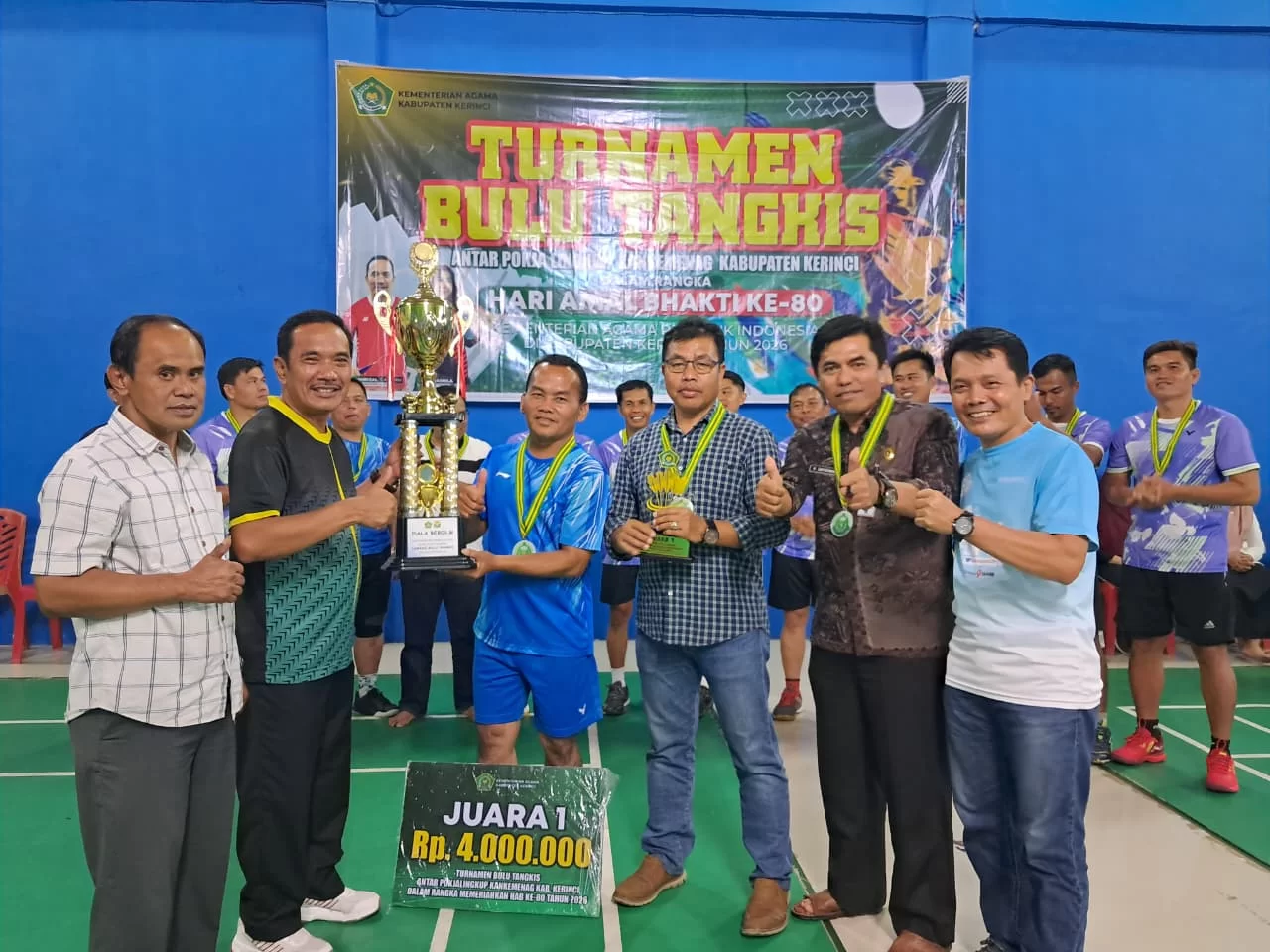 PB MTS Kemenag dan Pasangan Desmadera–Eni Marlena Raih Gelar Juara pada Grand Final Turnamen Badminton HAB ke-80 Kemenag Kerinci