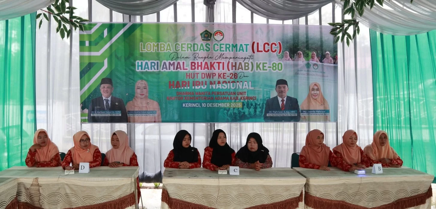 DWP Kemenag Kerinci Sukses Selenggarakan Lomba Cerdas Cermat dalam Rangka HAB ke-80, Milad DWP ke-26, dan Hari Ibu Nasional
