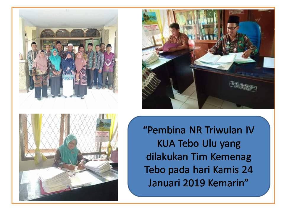 Tim Kemenag Adakan Pembinaan dan Pemeriksaan NR Di KUA Tebo Ulu